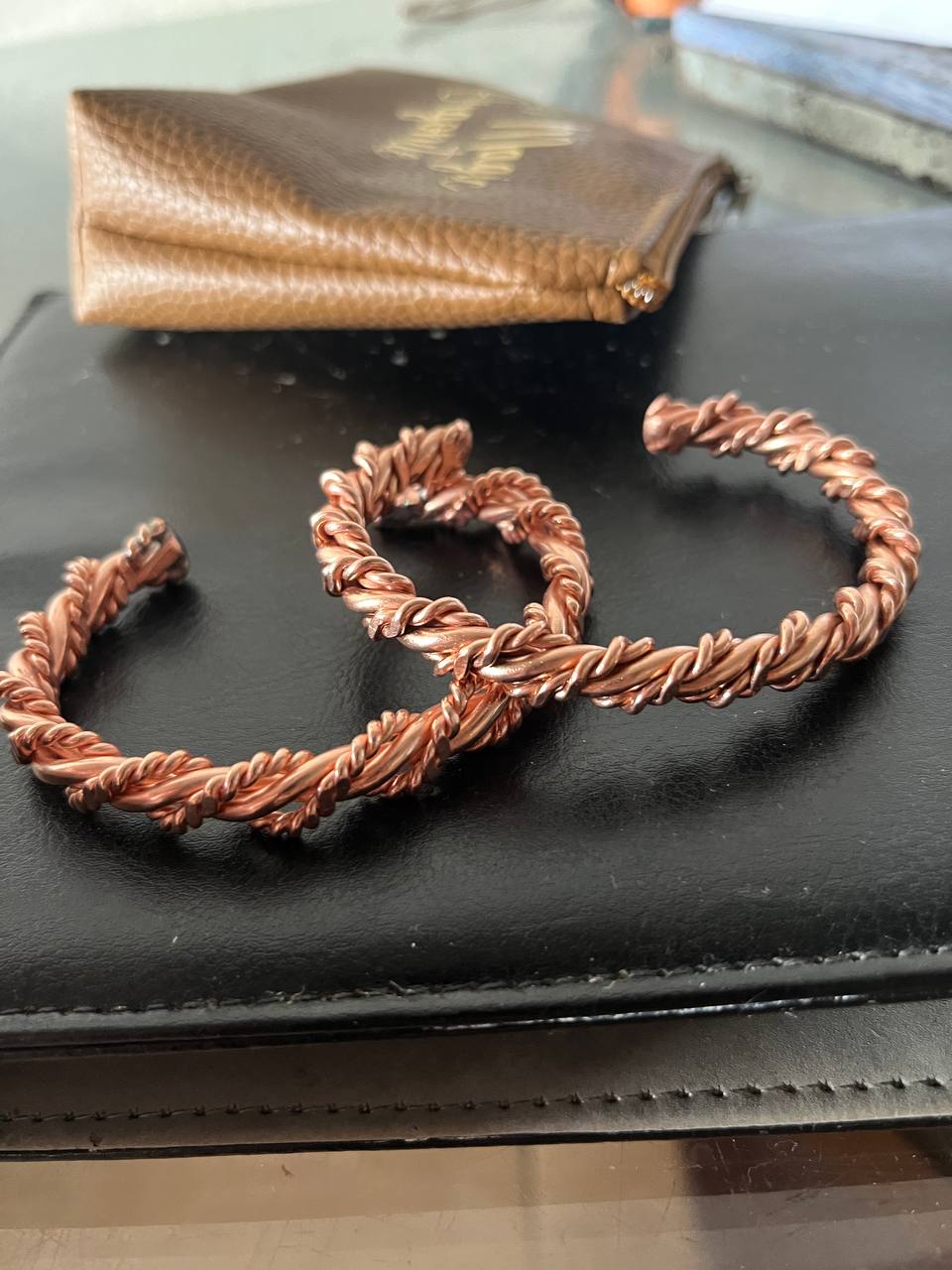 kit 2 pulseira de cobre Duplo Vortice